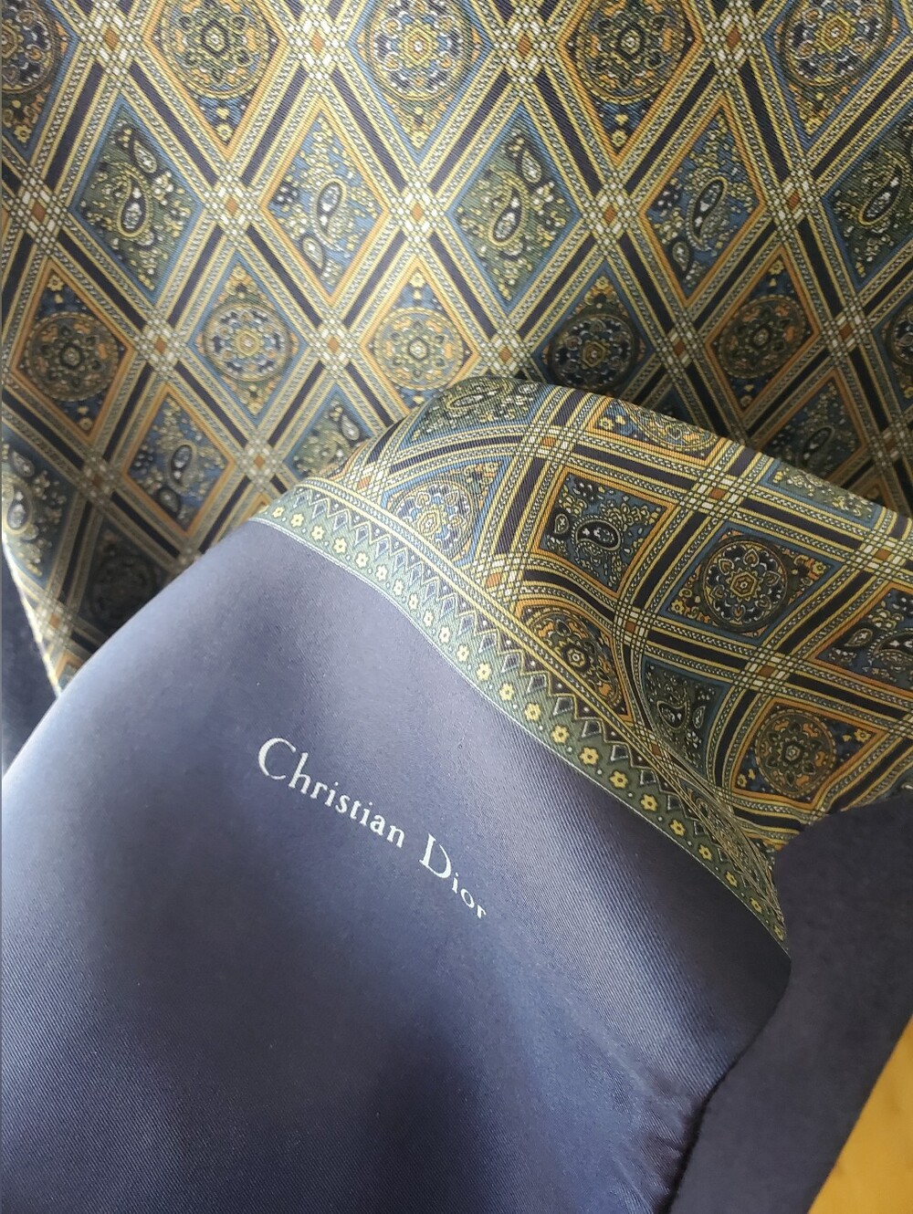 Vintage Christian Dior Silk & Wool Paisley Scarf 10" x 54"